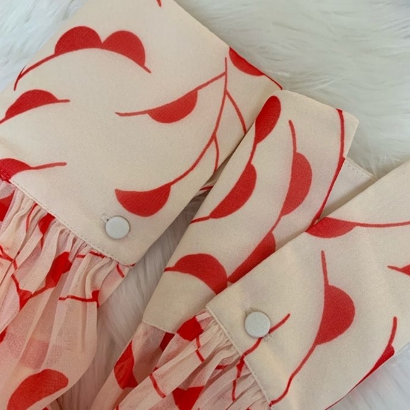 Self-Portrait High Neck Printed Blouse NWOT Size 6 - Picture 10 of 15